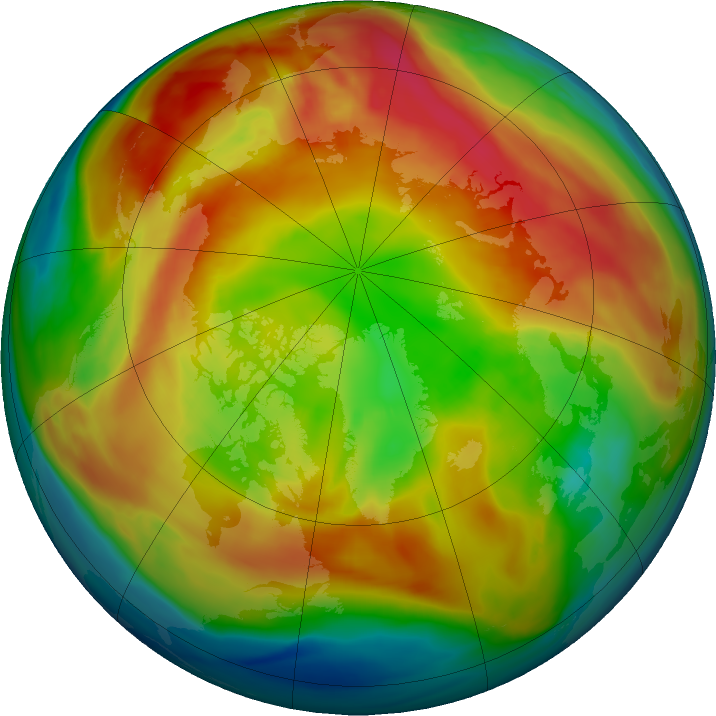 Arctic ozone map for 20 February 2021